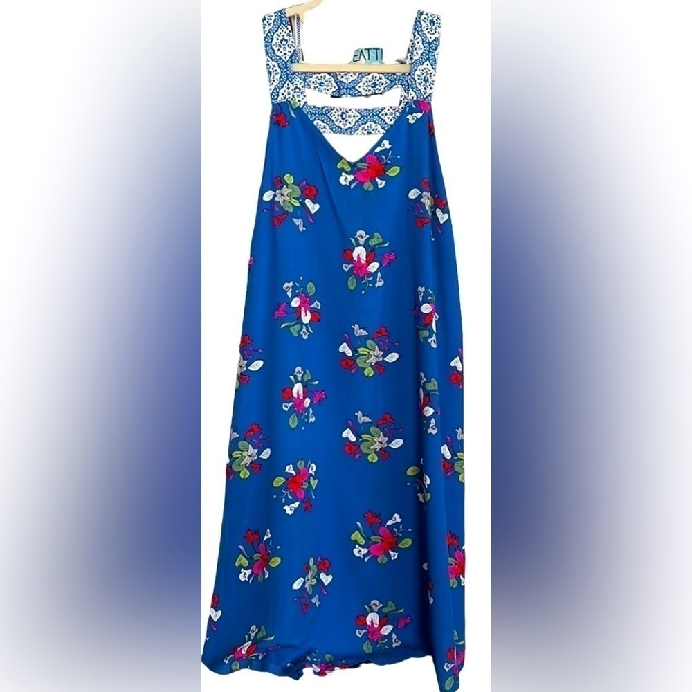 MATILDA JANE Perfectly Polished Royal Blue Floral Sundress, Size Small, GUC.